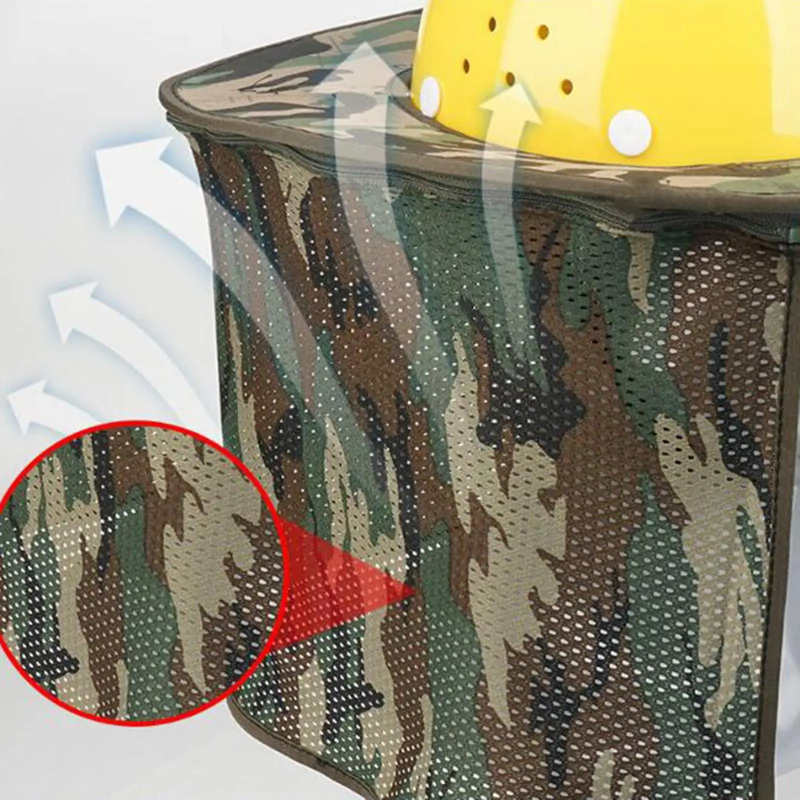 قبعة صلبة لظل الشمس لعمال البناء العاليين، شبكة واقية للرقبة، عرض 100 سم #3