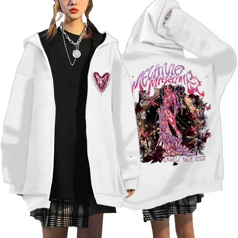 Melanie Martinez Zipper Hoodie Harajuku Cool Portals Womb Print Hooded Long Sleeve Pullover Sweatshirt Coat