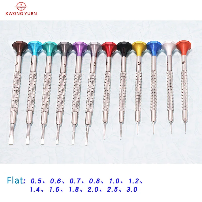 Imagem -02 - Precisão Non-slip Ball Bearing Slotted Screwdriver Grupo Ferramentas de Relojoaria para Relógios Jóias Óculos 0.53.0 mm 12 Pcs