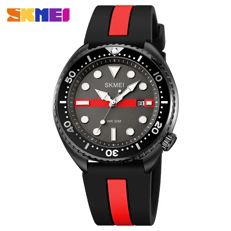 Skmei   Genuine High-End Quartz Watch Men's Waterproof Silicone Watch Band Men's Watch Casual Watch Men's