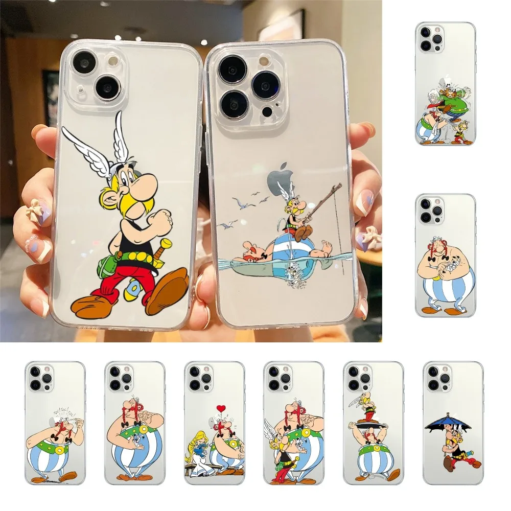 A-Asterix And Obelix Phone Case For Iphone 15 11 13 14 Pro Max 7 8 Plus X Xr Xs Max Se2020 12mini Transparent Cover