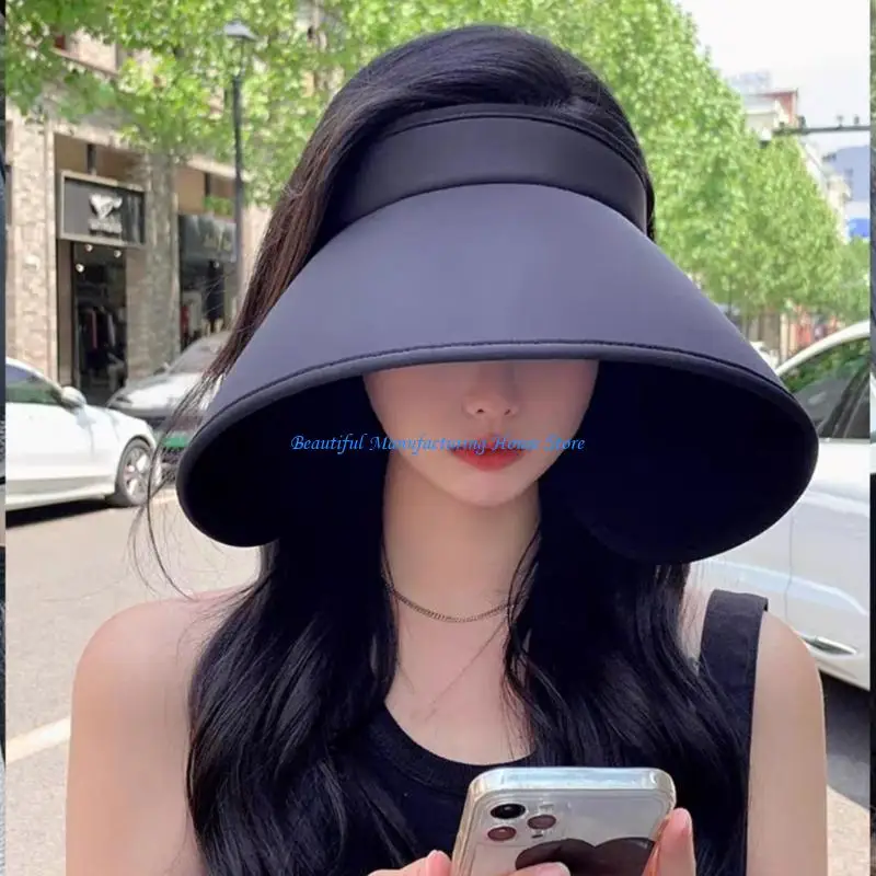 

E56A Wide Brims Sun Hat for UPF50 Sun Protections Open Top Hat for Outdoor Activity
