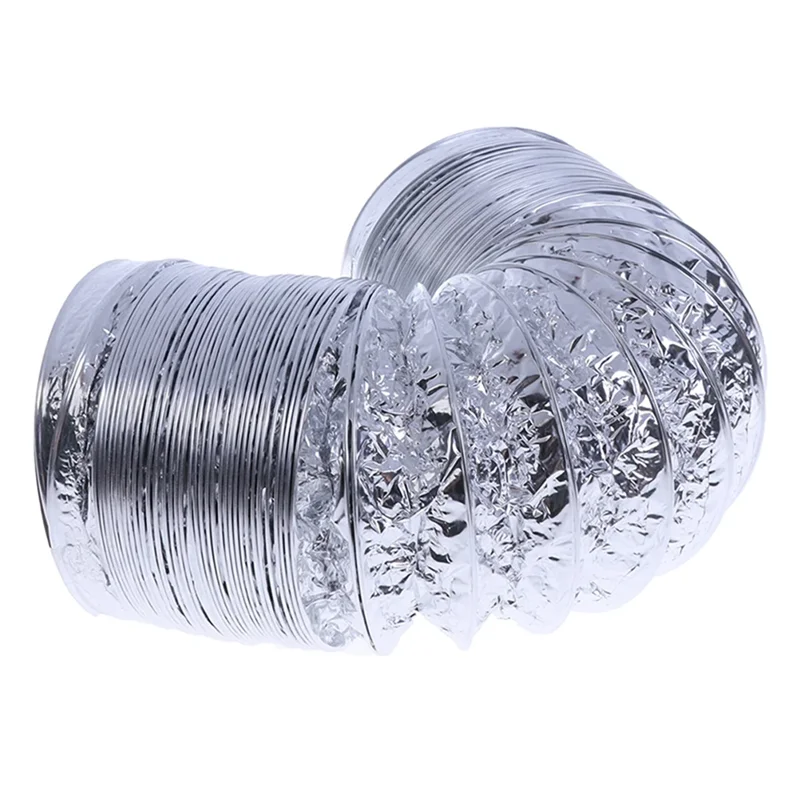 AS94-New Tubo di ventilazione da 4 pollici 100 mm Tubo in alluminio PVC Tubo di ventilazione dell'aria Tubo flessibile Condotto di scarico 1.5M Sistema d'aria di sfiato