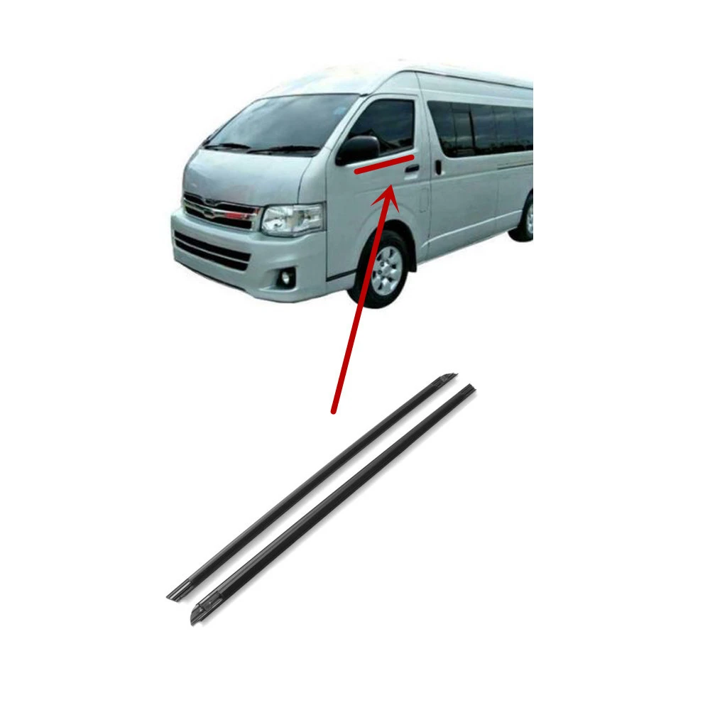 2 Piece Window Glass Rubber for TOYOTA HIACE Weather Strip for HIACE Glass Protect Rubber Outside 68161-26040 68162-26040