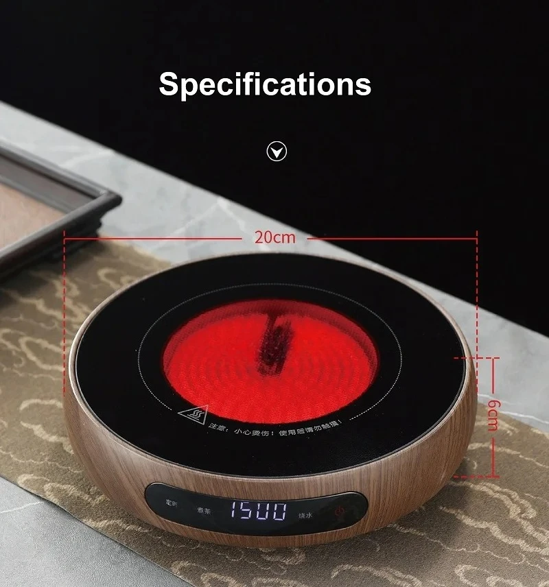 Boiling Water Heater 8 Gear Heating Stove Office Timing Tea Maker Auto Keep Warm 1500W Electric Ceramic Stove Smart Tea Stove