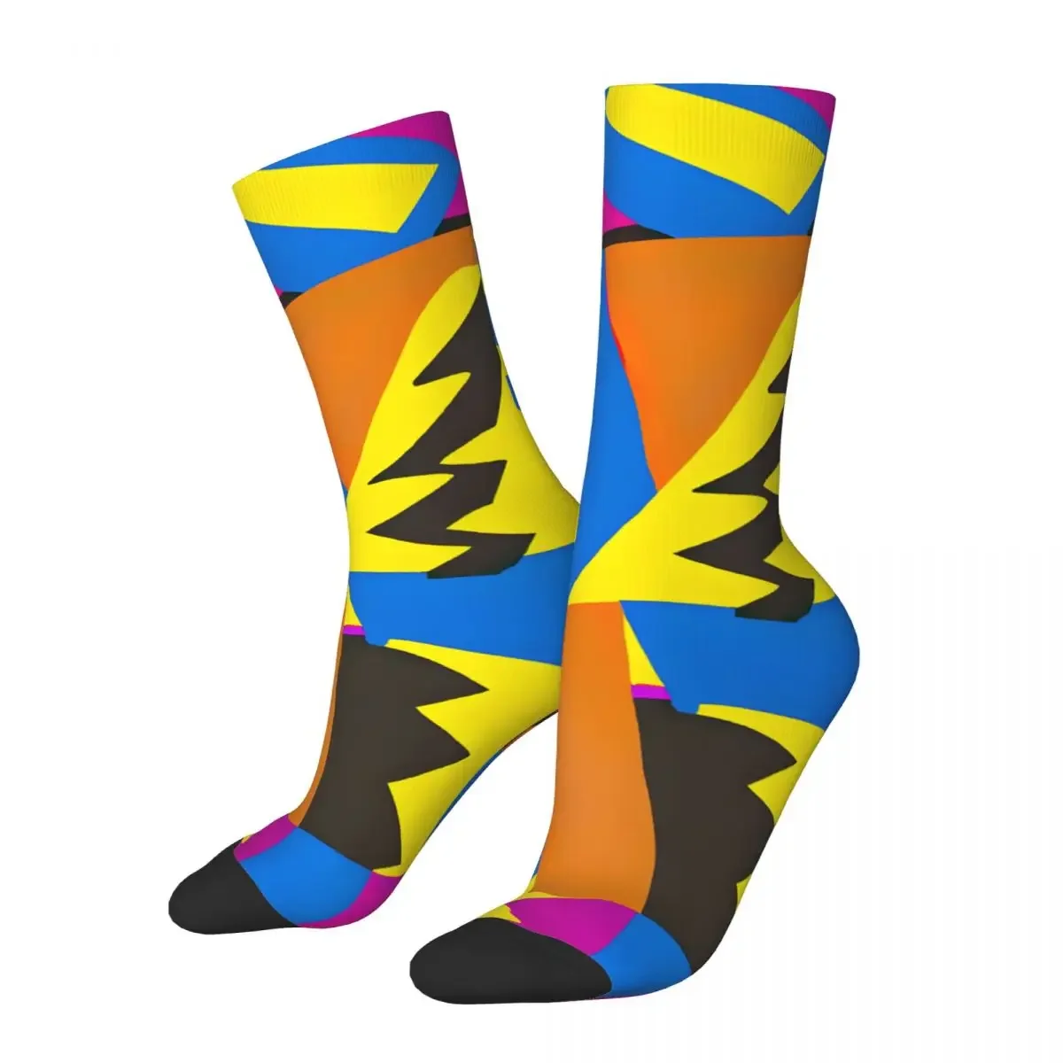 Abstract Street Art - Geometric Graffiti Inspired Yellow And Blue Men's Socks Vintage Harajuku Street Style