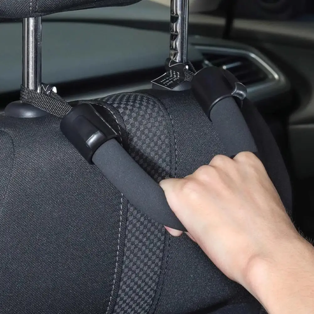 Car Seat Back Soft Armrest Headrest Storage Hanger Holder Handle Rear Chair Safety Handrail Supplies Elderly Children Assist ﻿