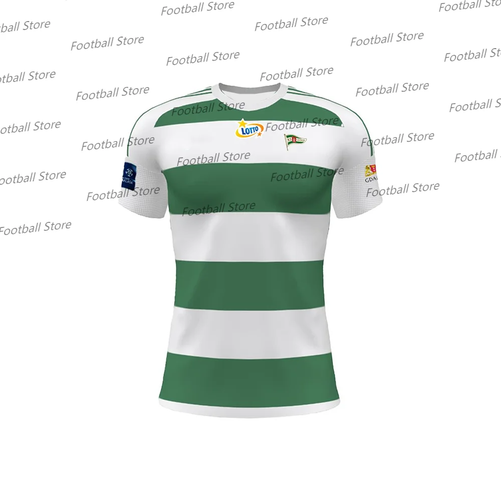 

Polish Football Men Football Jersey Poland Quick Drying Lechia Gdańsk Jersey Home 25 Soccer Adult/KID Jersey Kit