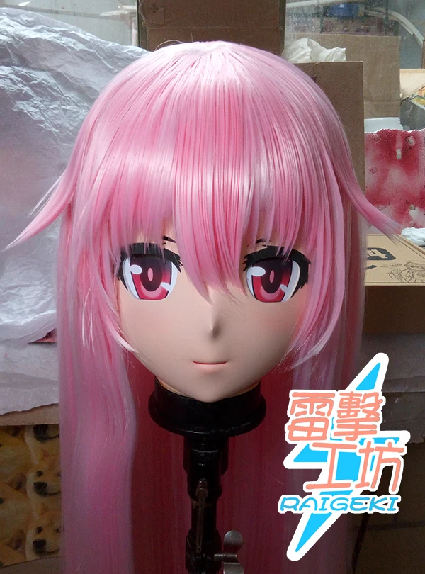 (LJ-111) Customize Character Female/Girl Resin Kig Full Head With Lock Anime Cosplay Japanese Anime Kigurumi Mask