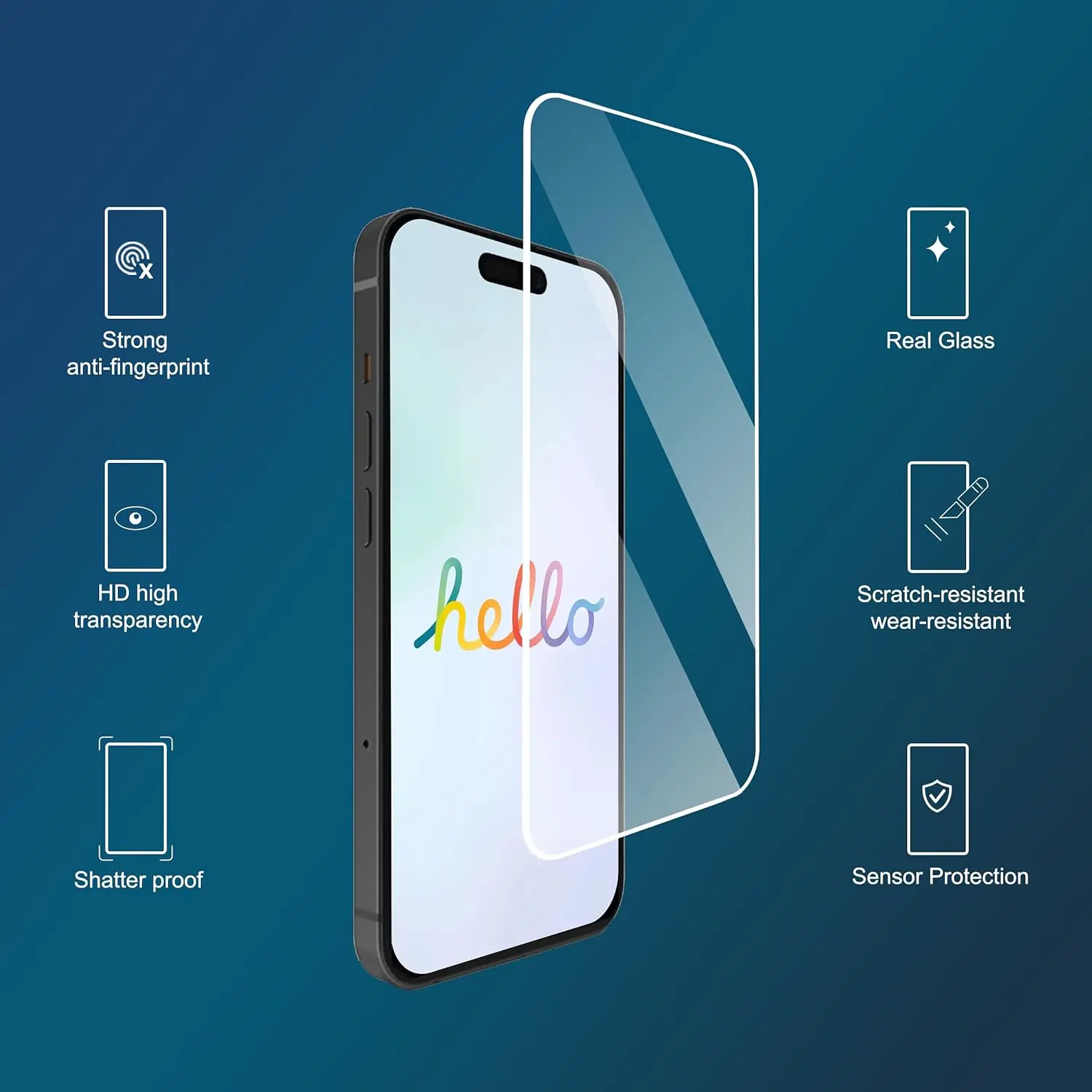 1-5PCS 9H Full Cover Tempered Glass For iPhone 15 13 12 11 Pro Max Protective Glass on iPhone XS Max XR 14 Plus Screen Protector