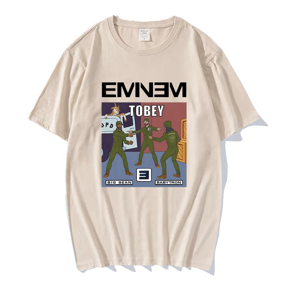 Eminem Tobey 2024 T-shirt Short Sleeve Cotton Summer Tee-shirt Streetwear Camisas De Hombre Hip Hop Tees Casual Graphic Clothing