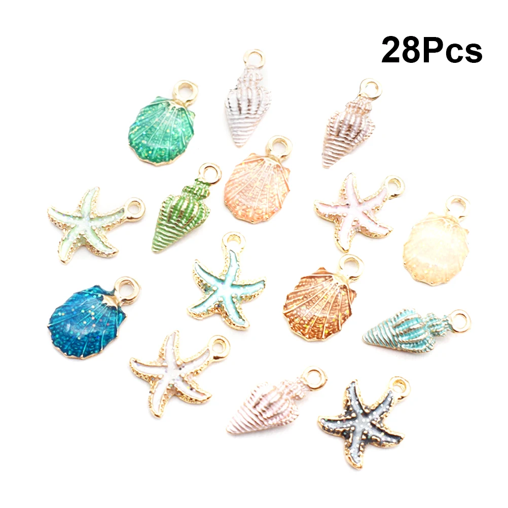 

28pcs Alloy Shell Pendant Charm Jewelry Making Bead Earring Accessories DIY Handmade Pendant Materials Fashion Trend Elegant