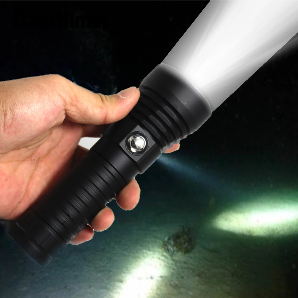 

IPX8 Waterproof Scuba Diving flashlight powerful L2 LED underwater flash light dive Lamp 26650 Tactical lanterna