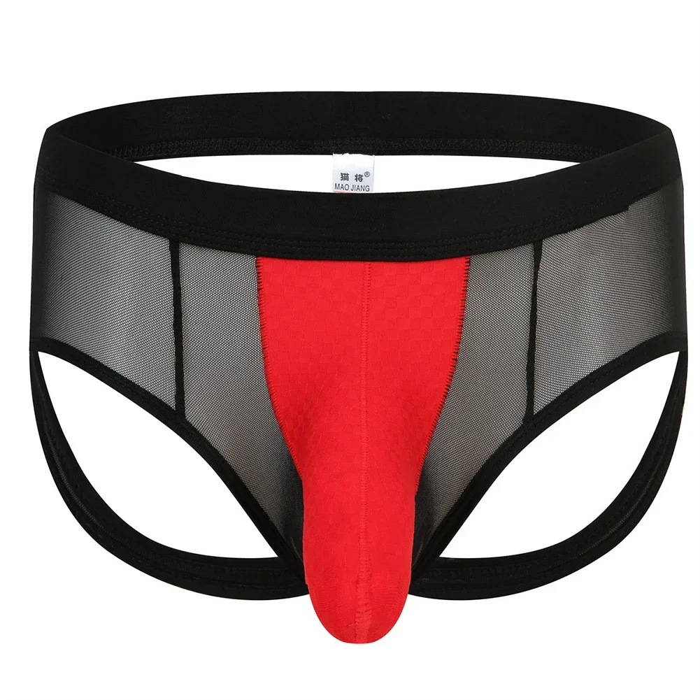 

For Comfortable Wear Sexy Underwear Breathable Briefs Cotton+Nylon Lingerie Underwear Low Waist Mesh Pouch Shorts