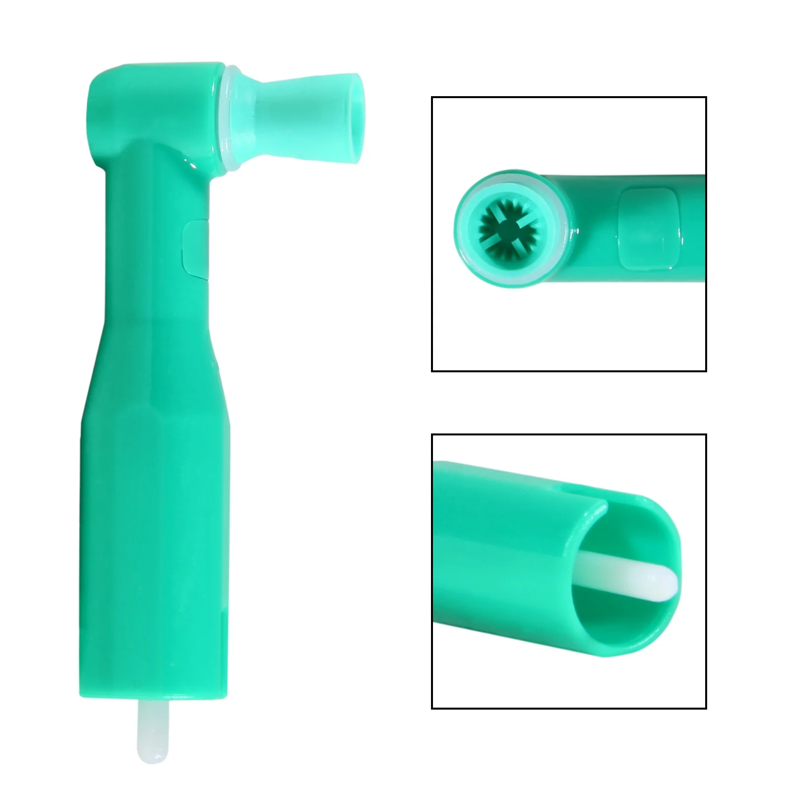 Hot Selling! Den tal Small Head Disposable Prophy Angles Soft Cup Latex Free Right Angle 90 Degree angle Green Color