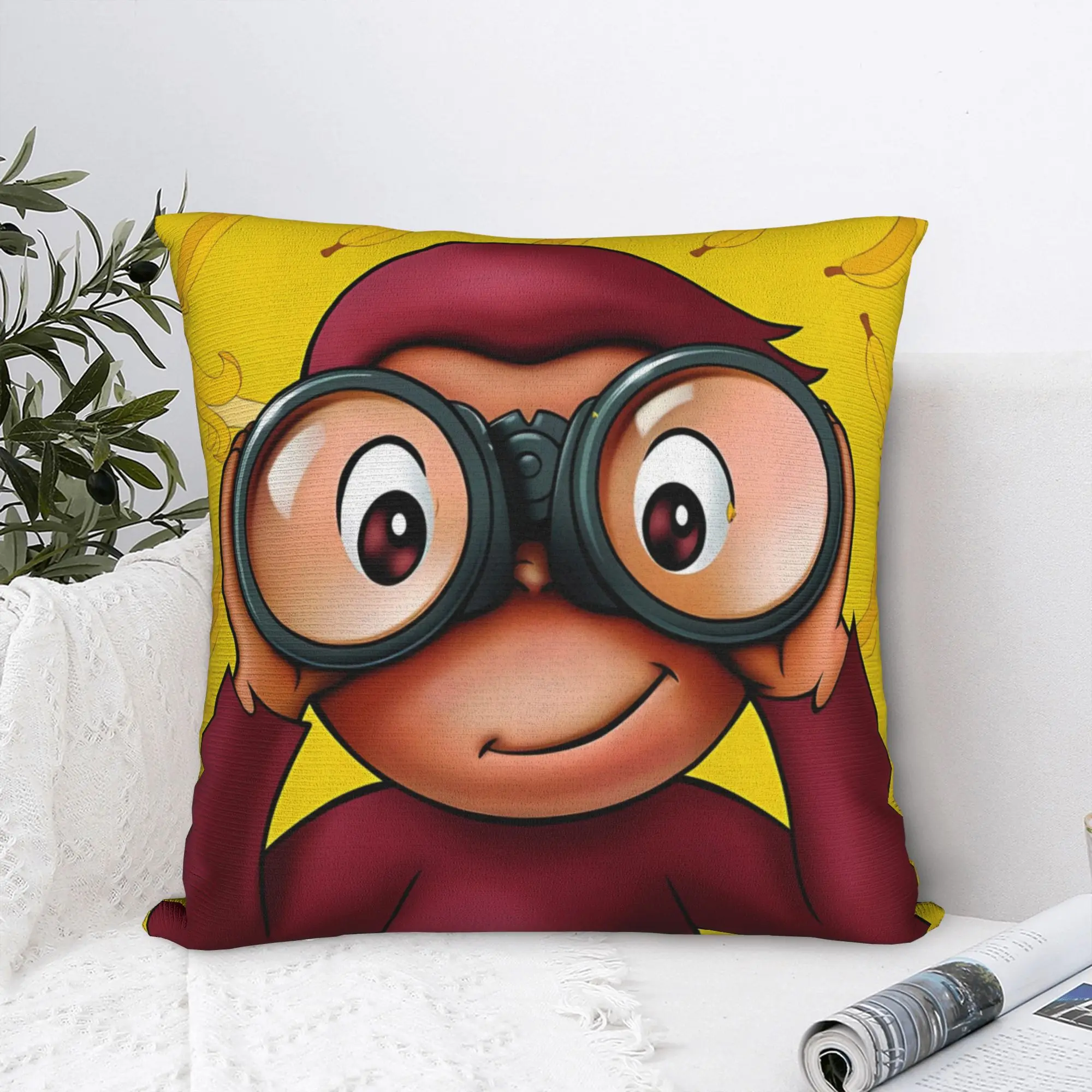 Curious George-s Pillow Cover  Funny Pillow Case For Sofa Home Decoration Square Pillowcases Gift