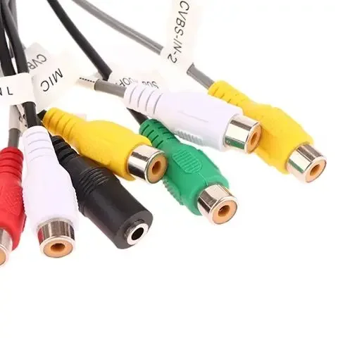 كابل راديو ستيريو للسيارة 20 دبوس التوصيل RCA الناتج AUX سلك تسخير موصل الأسلاك مع رأس المروحة للملاحة ZHANGXUN أندرويد #2