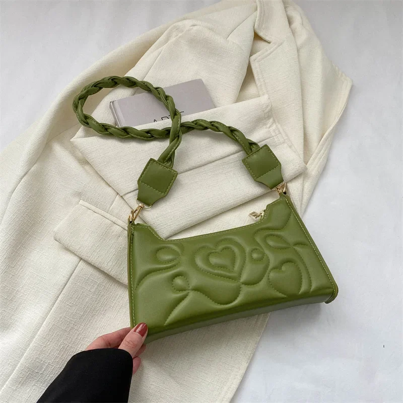 

Стеганая сумка с узором, однотонная сумка через плечо, универсальная сумка на молнии