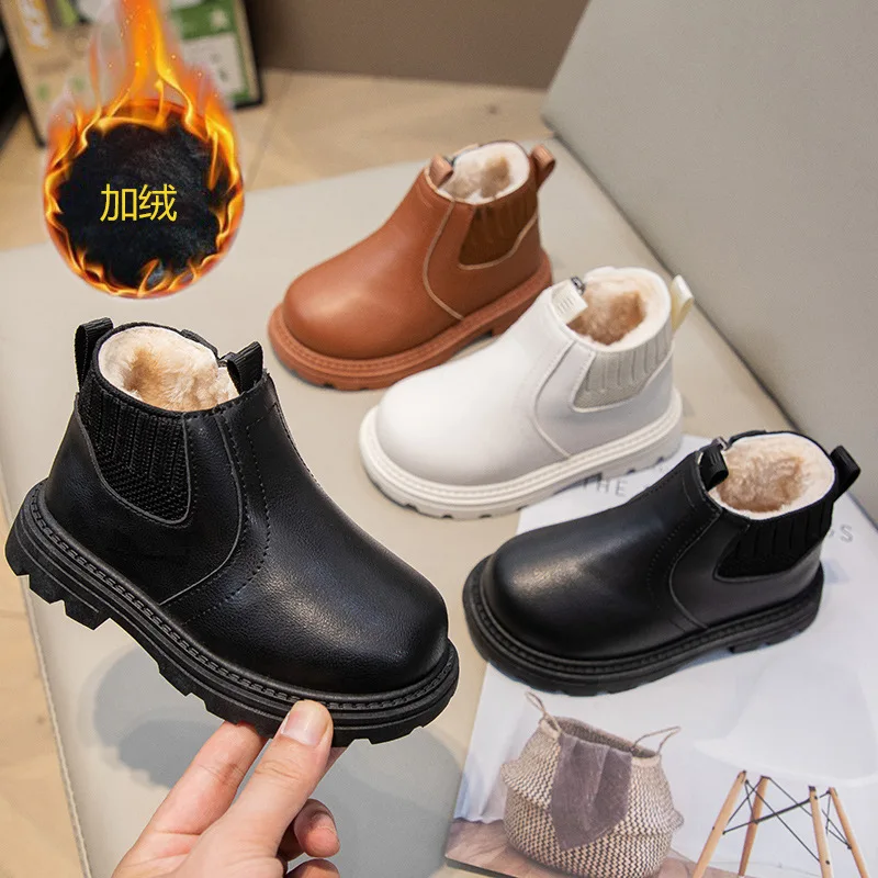

Autumn Winter Baby Kids Short Boots Super Warm Boys Girls Shoes Pu Leather Children Boots Fashion Toddler Boots Kids Snow Shoes