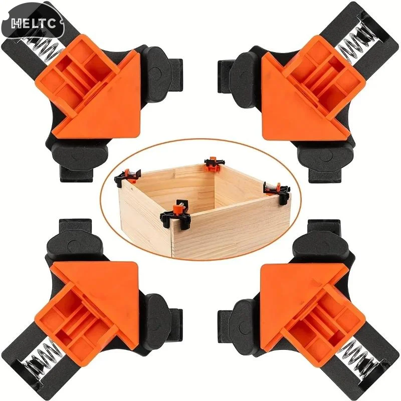 Quick Spring Loaded 1/4pcs  Woodworking Corner Clamps for Adjustable Right Angle Frame Assembly Furniture Cabinet Construction
