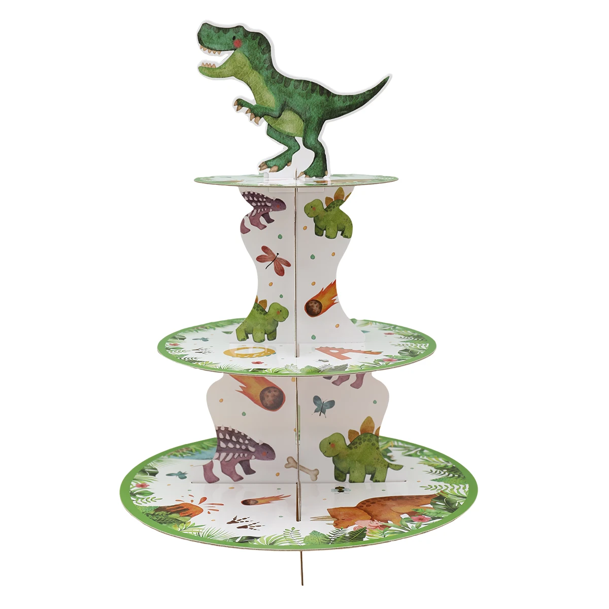 3-layer dinosaur Cupcake rack party decoration dinosaur themed dinosaur Jurassic dessert tower children's party birthday supplie