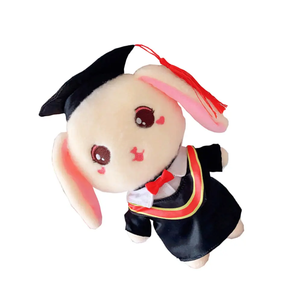 

1Pcs Graduation Outfit Rabbit Soft Squeezeable Hug Friendly Cotton Wool Stuffed Animal for Kids Birthday Gift Living Room Car
