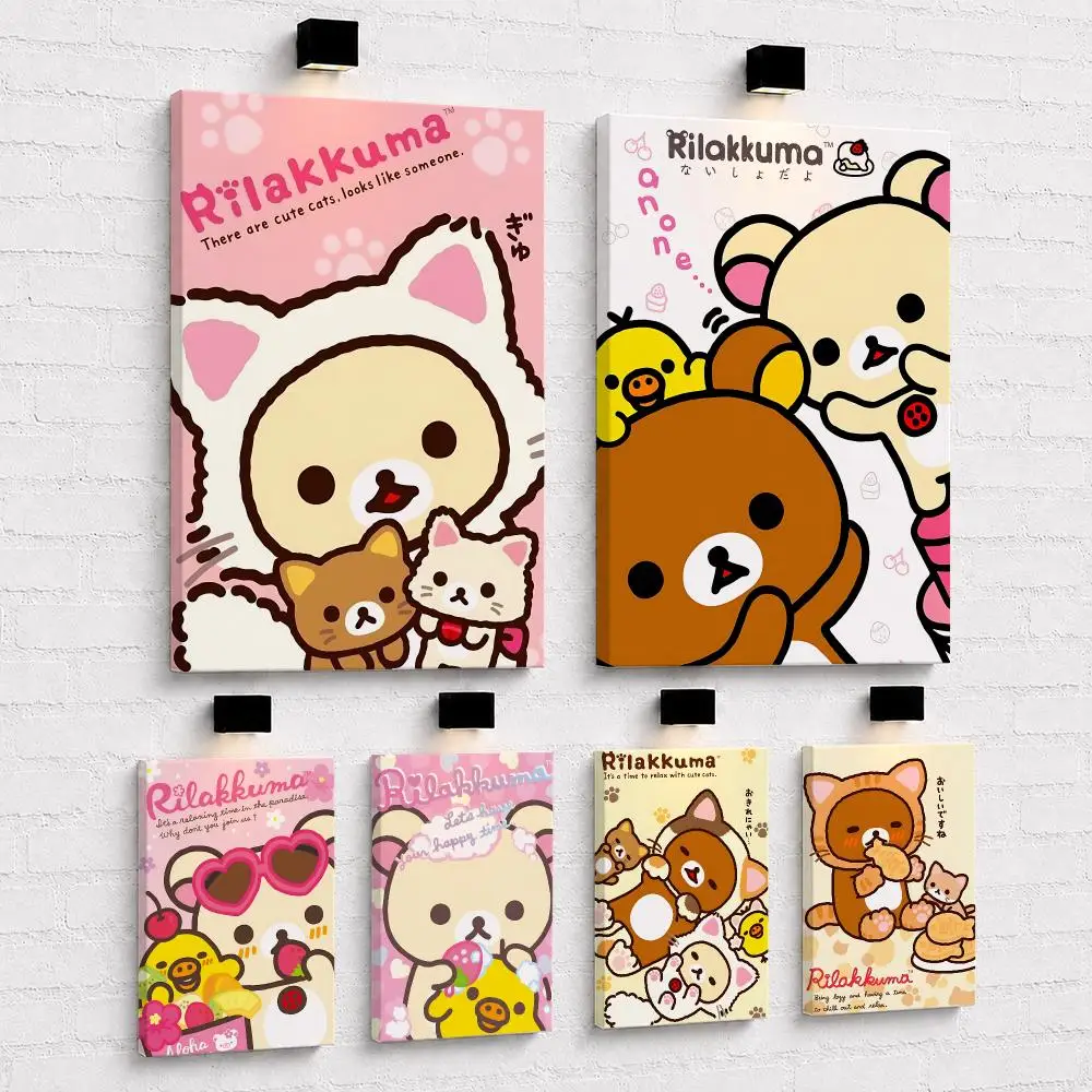 Cute Cartoon R-Rilakkuma Framed Wall Painting Framed Canvas Wall Art Print | Modern Poster | Home Hallway Decor