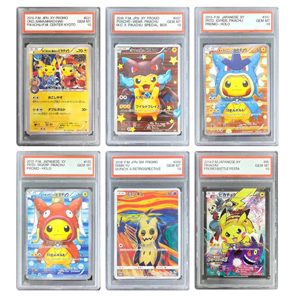 

Карта Pokemon Ptcg Diy, японский Пикачу Psyduck Eevee Charizard, 10 очков, рейтинг, карты, аниме-игры, коллекционные карты, игрушка в подарок