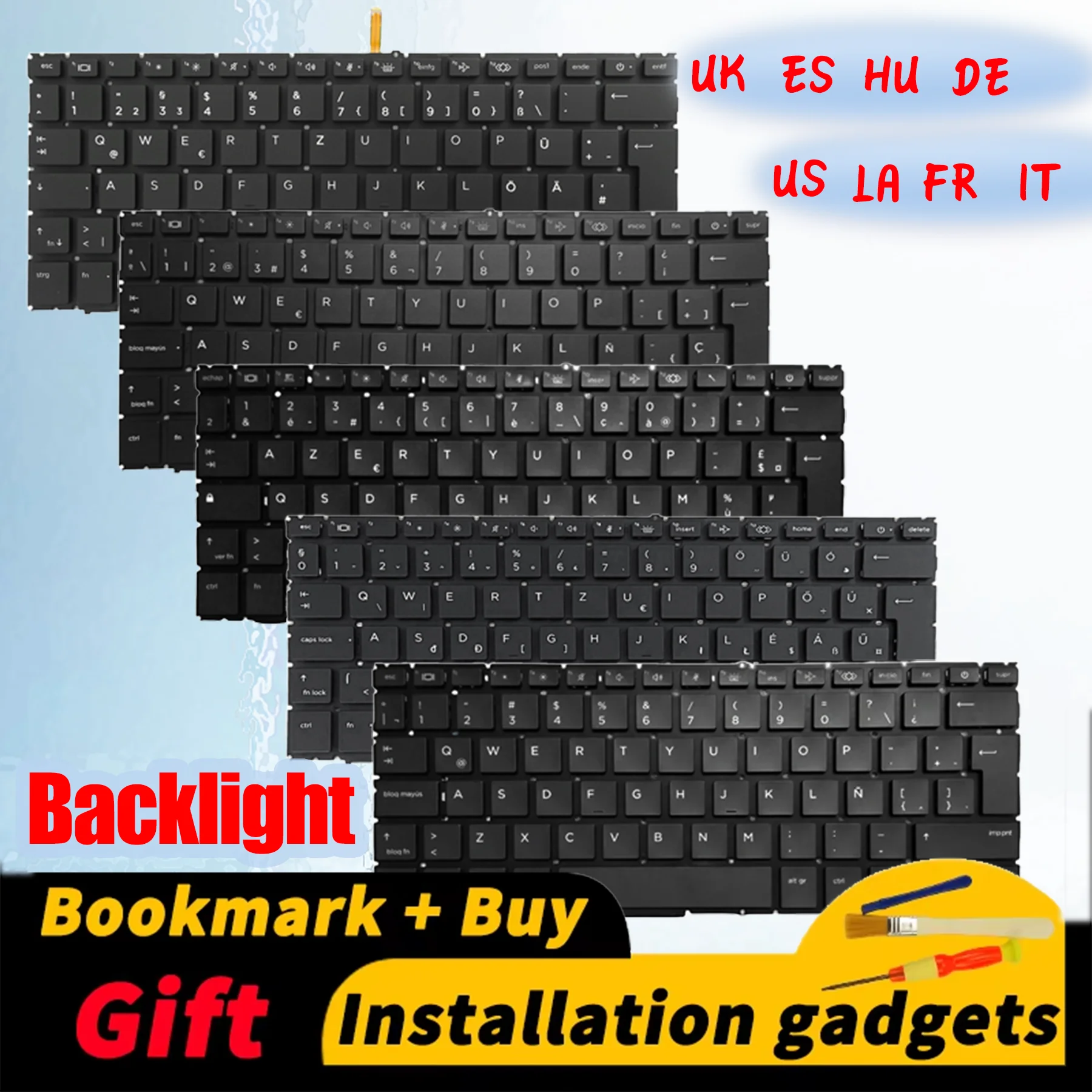 

for HP Elitebook 830 845 840 G9 G10 G11 Zbook Firefly14 G9 G10 backlight keyboard DE ES FR HU IT LA UK US