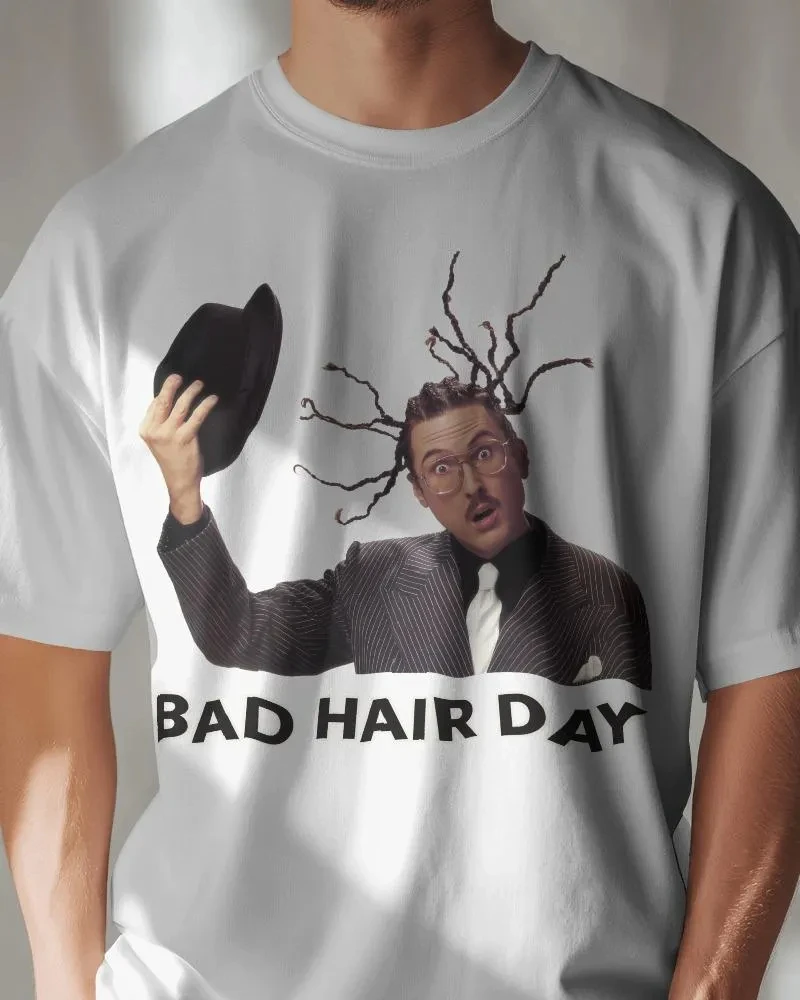 Camiseta Vintage Weird Al Yankovic Bad Hair Day, camisetas divertidas de verano para hombres y mujeres, camiseta holgada y transpirable