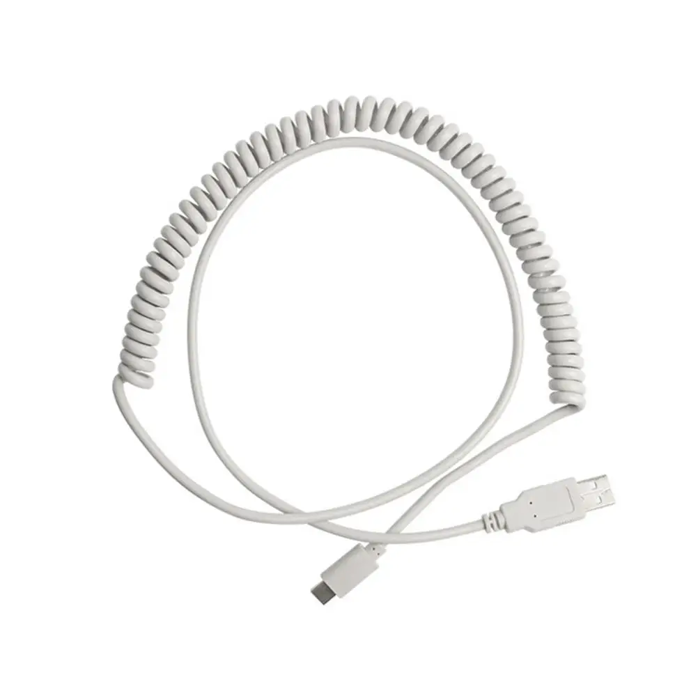 

Bolded Coiled USB Cable Elastic Spring Type C Keyboard Fast Transmission Durable ABS Sturdy Connection
