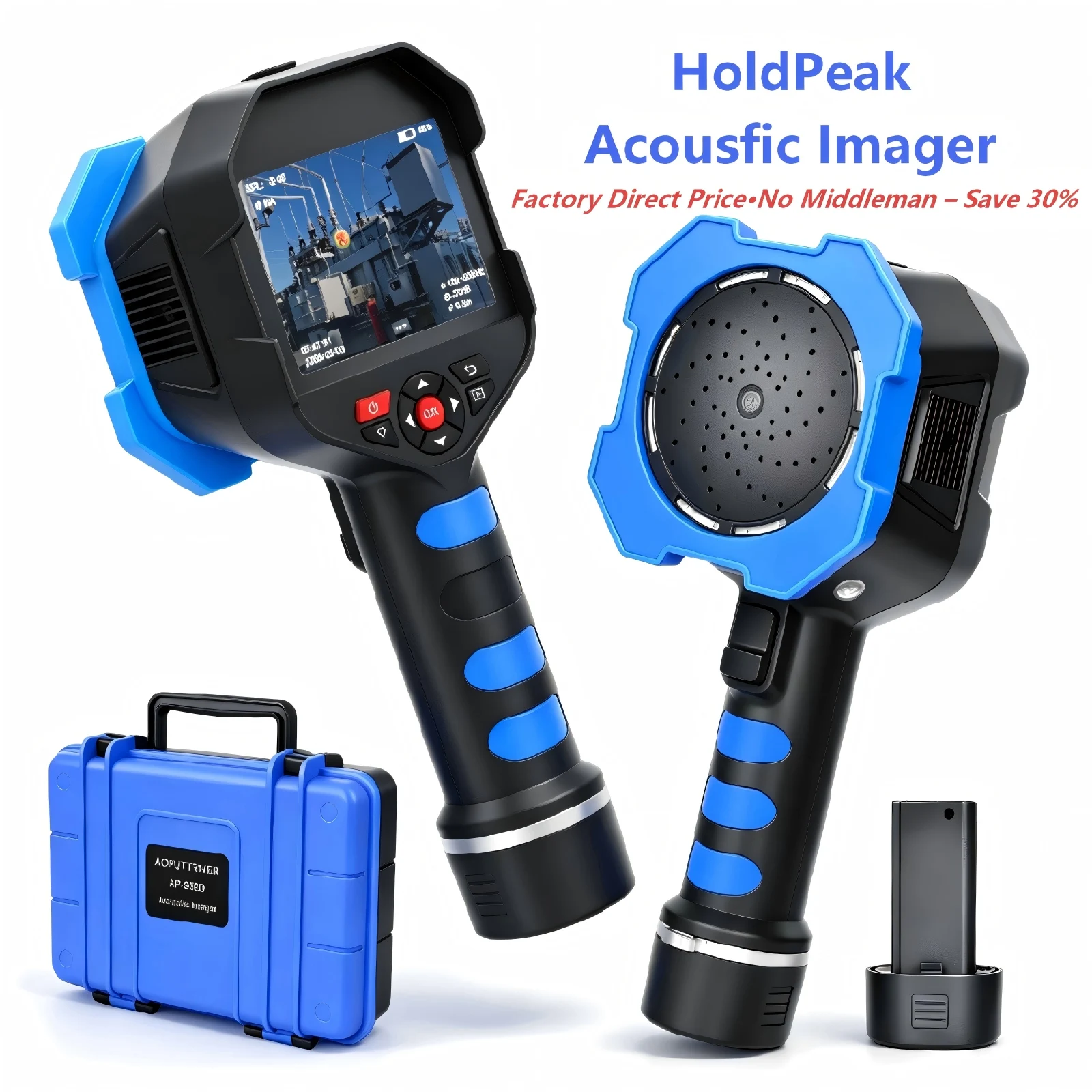 2-100kHz Ultrasonic Leak Detector 12MP Camera Handheld Sound Imaging Camera for Gas Pipeline Inspection Power Plant Maintenance