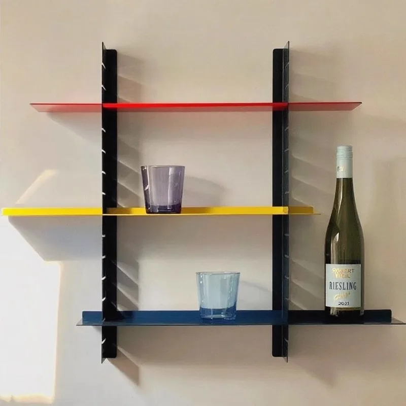 Creative Iron Wall Storage Shelf Bedroom Book Organizer Multifunctional Dopamine Decorative Rack for Toys Collection Home Decor