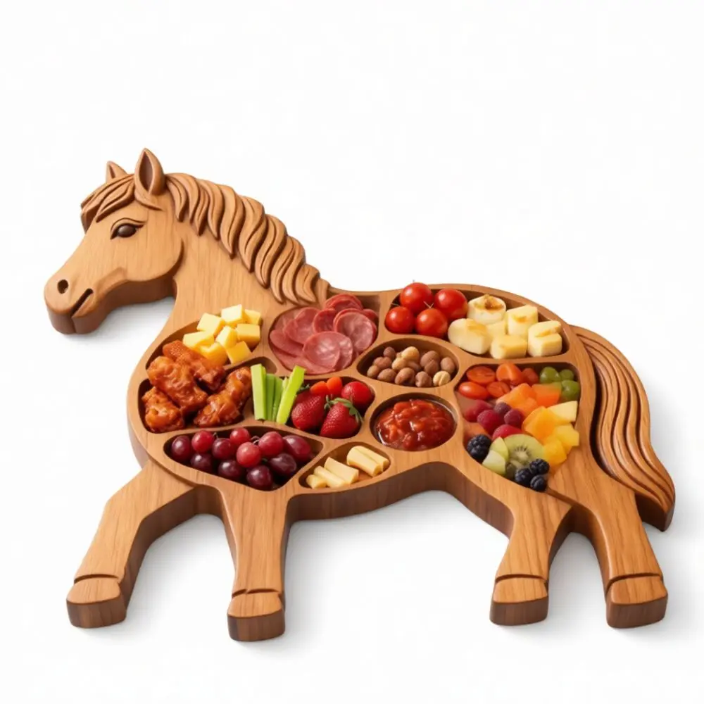 Dog Shaped Snack Serving Tray Wooden Charcuterie Board Creative Appetizer Platter Decorative Kitchenware For Party