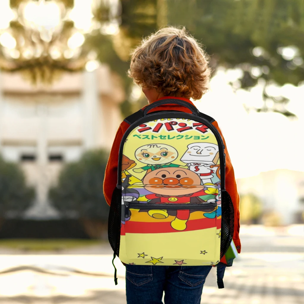 Bread-superrman mochila escolar para niños, gran capacidad, mochila para estudiantes de secundaria de dibujos animados, 17 pulgadas