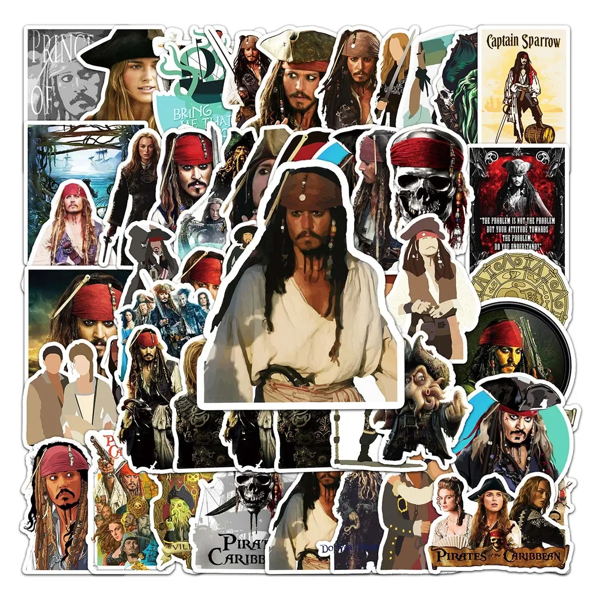 10/50PCS Disney Movie Pirates of the Caribbean Stickers Decal for Phone Skateboard Guitar Cup Cartoon Graffiti Sticker Kids Toy