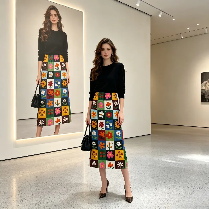Miyake Pleated 2026 Summer New High-Waisted Casual Slimming Original Printed Pleated Skirt for Women Fashionable Outing Wear