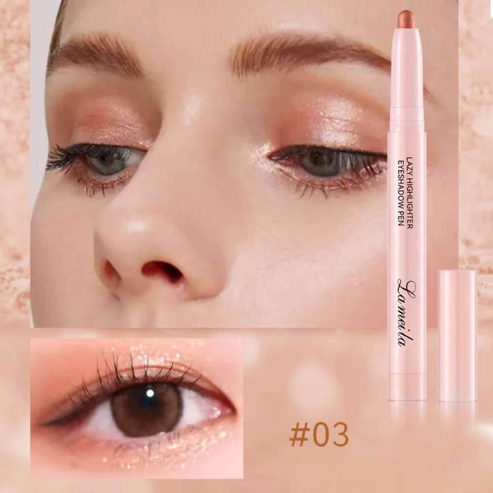 Lying Silkworm Glitter Eyeshadow Stick White Pearl Matte Eye Shadow Pen High-gloss Brightening Highlighter Pen Makeup Cosmetics