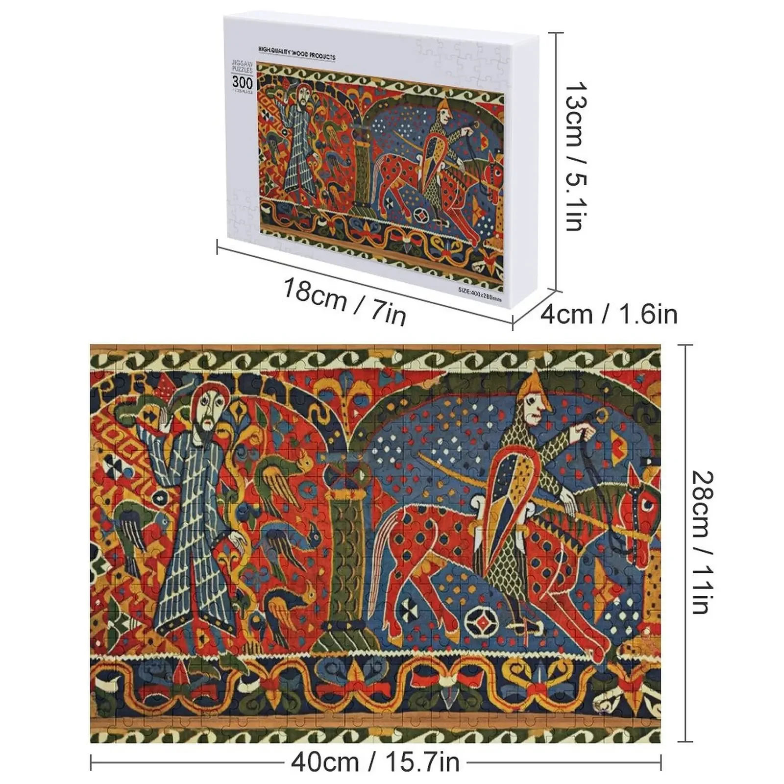 NORWEGIAN BALDISHOL TAPESTRY, Cavaleiro Medieval Cavalo Quebra-cabeça de Madeira Adultos Madeiras Para Adultos Brinquedos Personalizados Quebra-cabeça