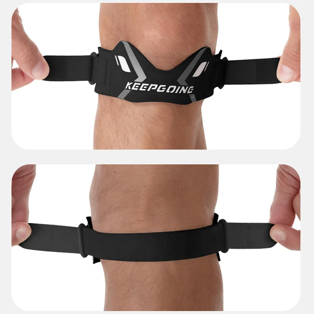 1 Stück Kniescheibenbandage Kniescheiben-Schutzband Knie-Sehnen-Stützbandage Verstellbare Absorptions-Kompressionsauflage Basketball – Detail 9
