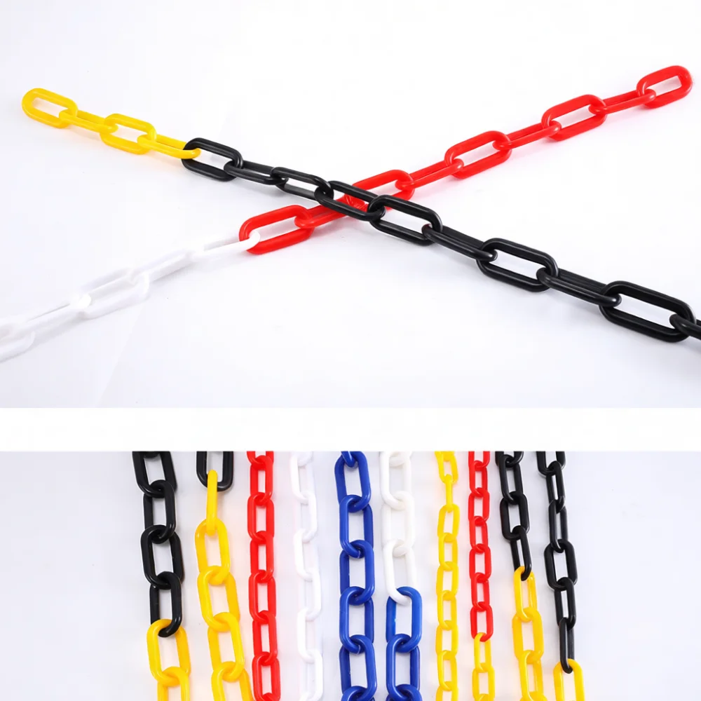 Safety Plastic Warning Chain Barrier For Construction Site Traffic Control Crowd Control Fence Link Durable Yellow Black