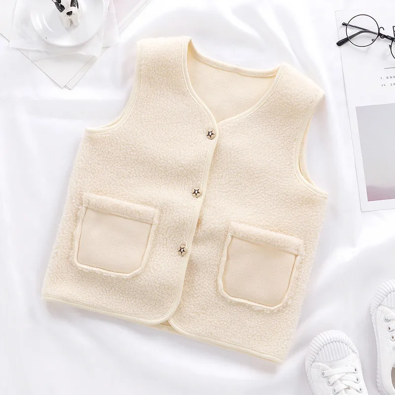 Baby Warm Winter Outerwear 0-6T 2023 New Kids Fleece Vests Toddler Clothes Child Waistcoat Sleeveless Jacket