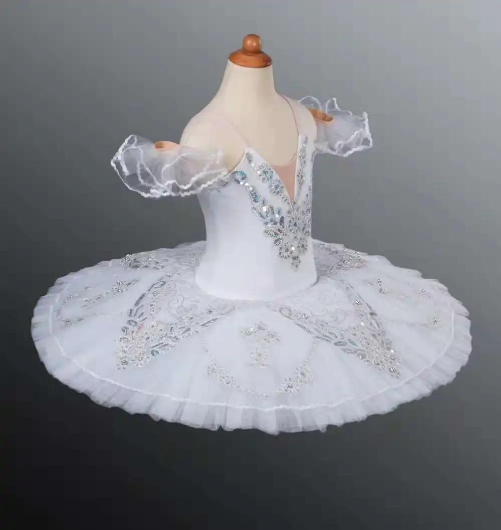 white silver Ballet Tutu Professional girls nutcracker Classical Pancake Tutu orange Stage Performance Costume For child 8931