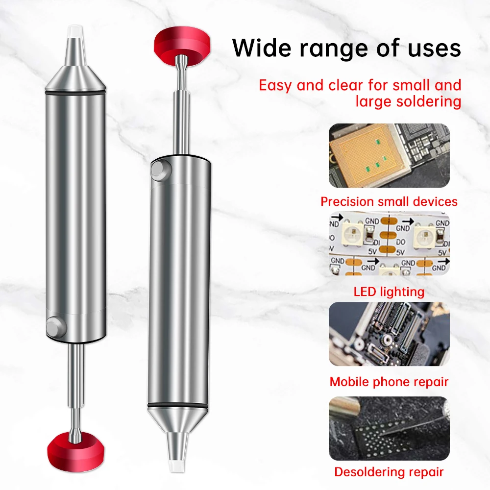 Manual Vacuum Solder Sucker All-Aluminium Alloy Solder Sucker Soldering Repair Tool With Flexible Rubber Hose image 5
