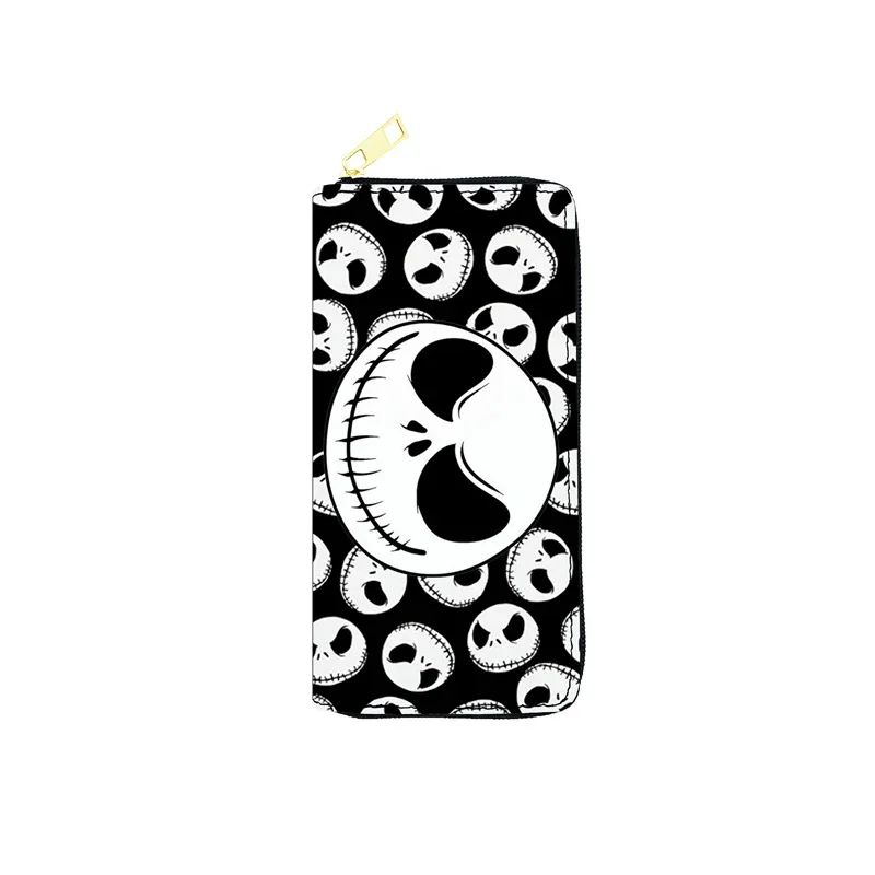 Disney Nightmare Before Christmas Zipper PU Wallet Jack Skellington Movie Figures MultiFunction Fashion Money Bag Men Women Gift