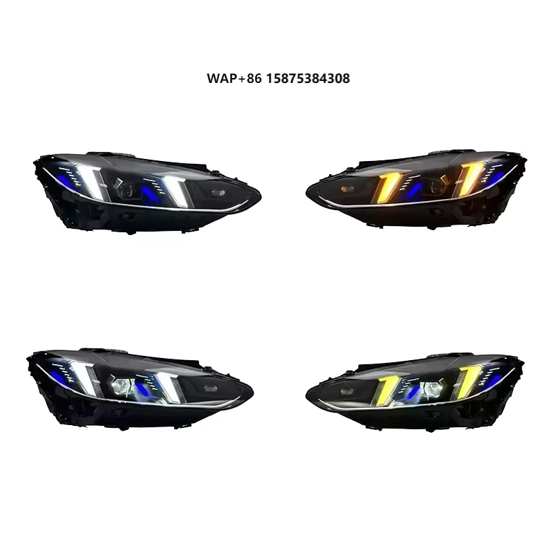 Modified for 2021-2024 4 Series G22 G82 M3 M4 Snake Eye Headlight Two-colors Yellow and White Switch DRL Headlights Assembly