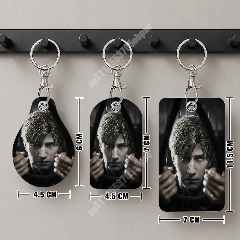 Survival Horror S-Silent H-Hill Game Leather Keychain Card Holder for Airtag & ID Cards Business Bag Charm