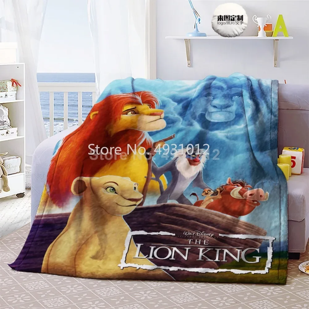 2024 Disney Lion Ling Simba Cartoon Boys Girls Baby Blanket Thick Flannel Fleece Cover Throw Kids Home Textile on Bed Sofa