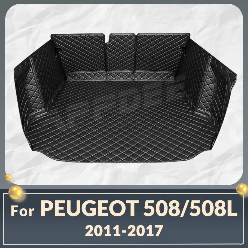 

Auto Full Coverage Trunk Mat For PEUGEOT 508/508L 2011-2017 16 15 14 13 12 Car Boot Cover Pad Interior Protector Accessories