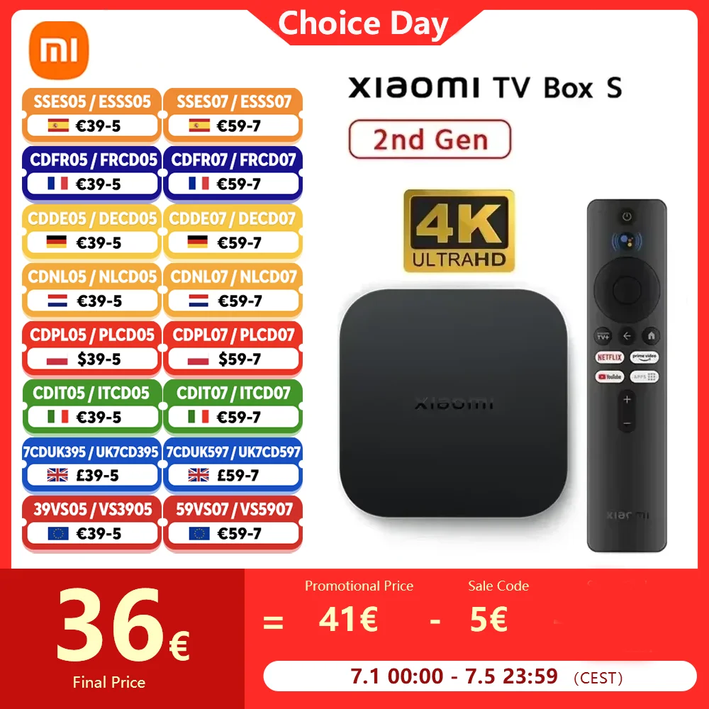Xiaomi Mi TV Box S 2a generación versión Global Smart TV Box reproductor multimedia 4K Ultra HD BT5.2 2GB 8GB Android Google TV asistente de Google